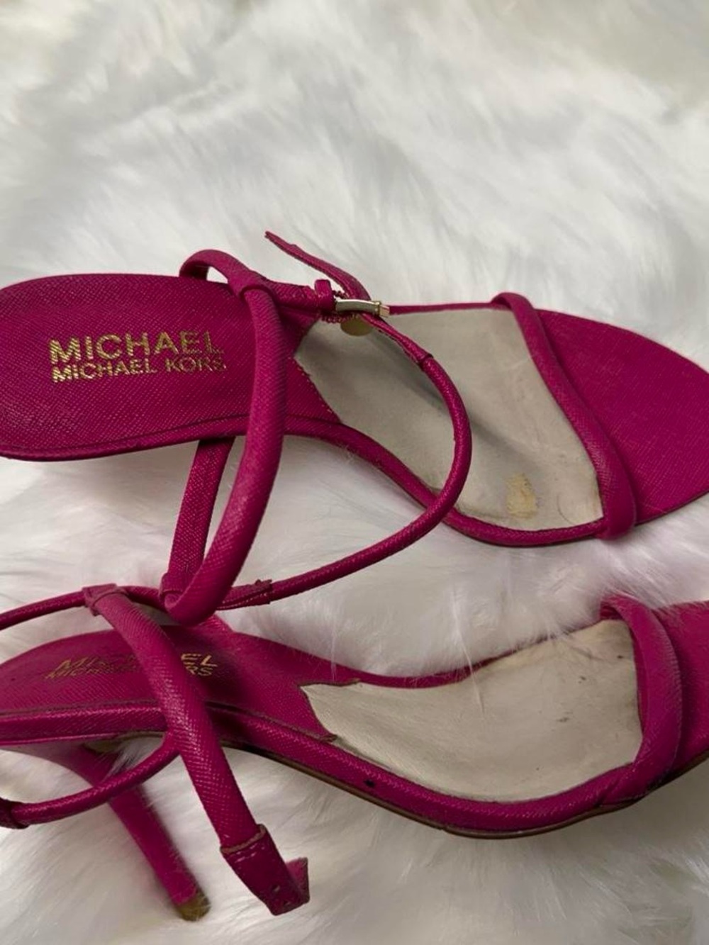 Michael Kors Hot Pink Strappy Open-Toe Heels